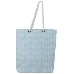 Footprints Pattern Paper Scrapbooking Blue Full Print Rope Handle Tote (large)