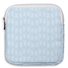 Footprints Pattern Paper Scrapbooking Blue Mini Square Pouch by HermanTelo