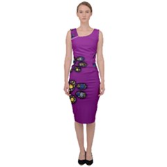 Footprints Paw Animal Track Foot Sleeveless Pencil Dress by HermanTelo