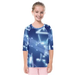 Music Sound Musical Love Melody Kids  Quarter Sleeve Raglan Tee