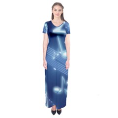 Music Sound Musical Love Melody Short Sleeve Maxi Dress