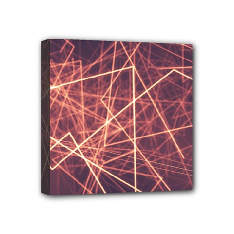 Light Fiber Black Fractal Art Mini Canvas 4  X 4  (stretched)