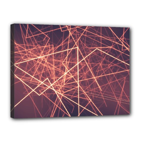 Light Fiber Black Fractal Art Canvas 16  X 12  (stretched)