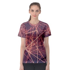 Light Fiber Black Fractal Art Women s Sport Mesh Tee