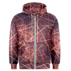 Light Fiber Black Fractal Art Men s Zipper Hoodie