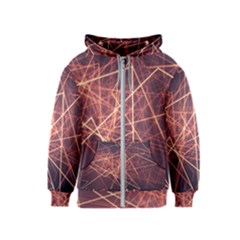 Light Fiber Black Fractal Art Kids  Zipper Hoodie