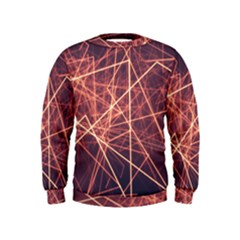 Light Fiber Black Fractal Art Kids  Sweatshirt