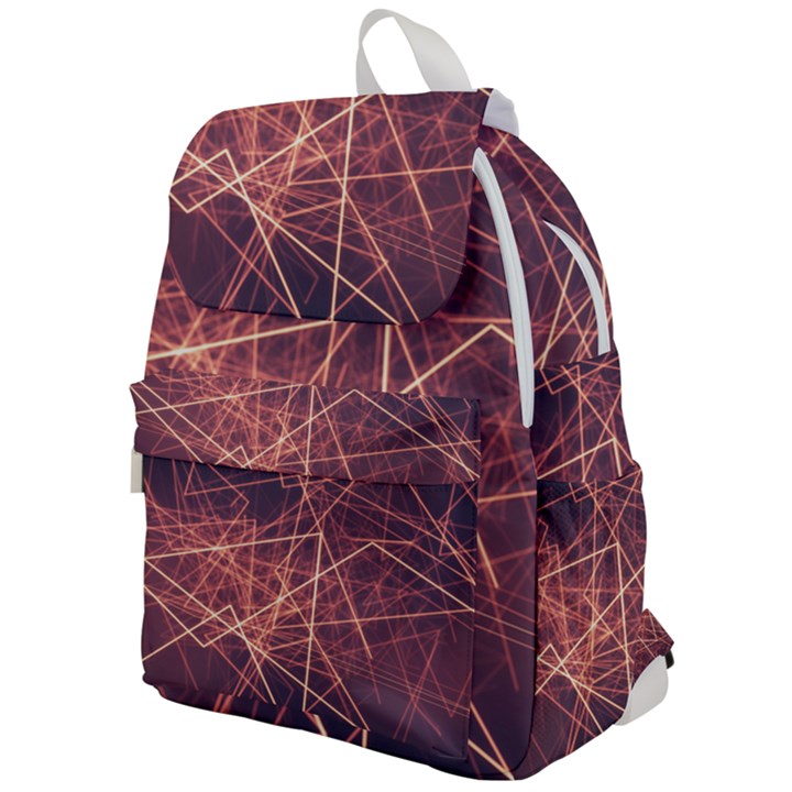 Light Fiber Black Fractal Art Top Flap Backpack