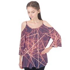 Light Fiber Black Fractal Art Flutter Tees