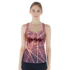 Light Fiber Black Fractal Art Racer Back Sports Top