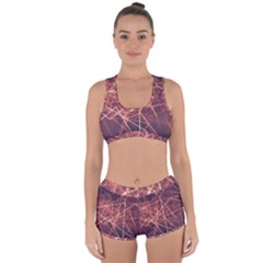 Light Fiber Black Fractal Art Racerback Boyleg Bikini Set