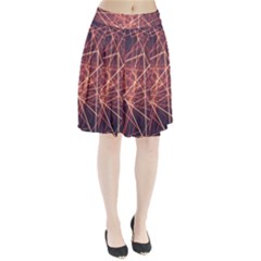 Light Fiber Black Fractal Art Pleated Skirt