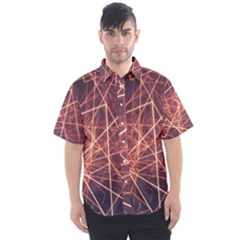 Light Fiber Black Fractal Art Men s Short Sleeve Shirt