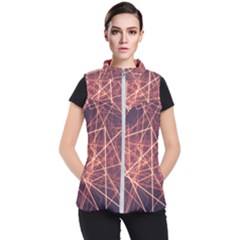 Light Fiber Black Fractal Art Women s Puffer Vest by HermanTelo