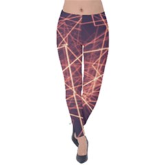 Light Fiber Black Fractal Art Velvet Leggings