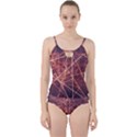 Light Fiber Black Fractal Art Cut Out Top Tankini Set View1