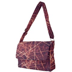 Light Fiber Black Fractal Art Full Print Messenger Bag