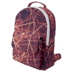 Light Fiber Black Fractal Art Flap Pocket Backpack (small)