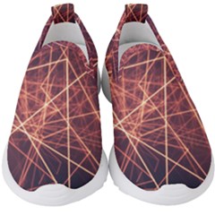 Light Fiber Black Fractal Art Kids  Slip On Sneakers