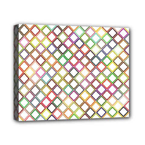 Grid Colorful Multicolored Square Canvas 10  X 8  (stretched) by HermanTelo