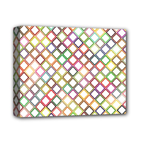 Grid Colorful Multicolored Square Deluxe Canvas 14  X 11  (stretched) by HermanTelo