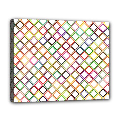 Grid Colorful Multicolored Square Deluxe Canvas 20  X 16  (stretched) by HermanTelo