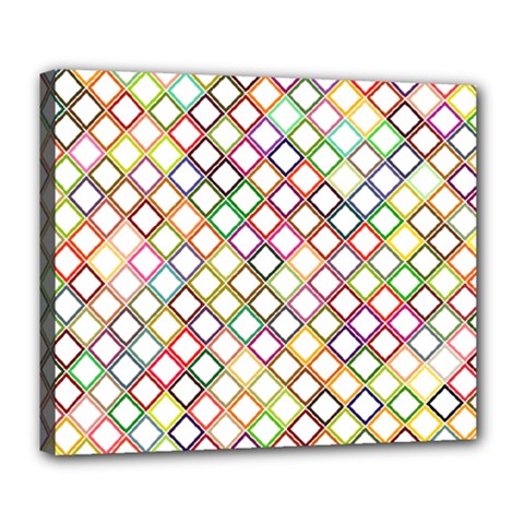 Grid Colorful Multicolored Square Deluxe Canvas 24  X 20  (stretched) by HermanTelo