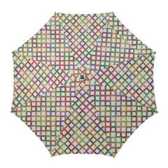 Grid Colorful Multicolored Square Golf Umbrellas