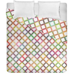 Grid Colorful Multicolored Square Duvet Cover Double Side (california King Size)