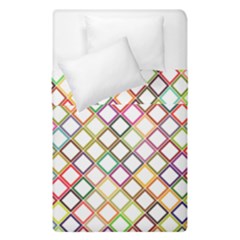 Grid Colorful Multicolored Square Duvet Cover Double Side (single Size)