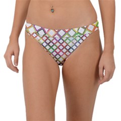 Grid Colorful Multicolored Square Band Bikini Bottom