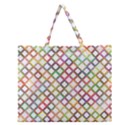 Grid Colorful Multicolored Square Zipper Large Tote Bag View1