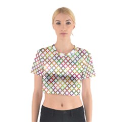 Grid Colorful Multicolored Square Cotton Crop Top