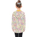 Grid Colorful Multicolored Square Kids  Double Breasted Button Coat View2