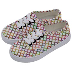 Grid Colorful Multicolored Square Kids  Classic Low Top Sneakers