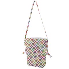 Grid Colorful Multicolored Square Folding Shoulder Bag