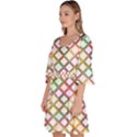 Grid Colorful Multicolored Square Velour Kimono Dress View2