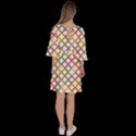 Grid Colorful Multicolored Square Velour Kimono Dress View4