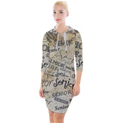 Graduation School Celebration Quarter Sleeve Hood Bodycon Dress