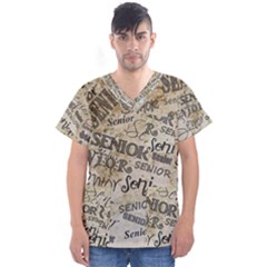 Graduation School Celebration Men s V-neck Scrub Top