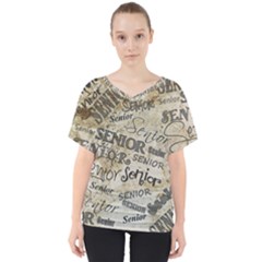 Graduation School Celebration V-neck Dolman Drape Top