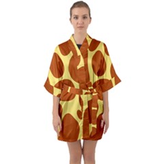 Seamless Tile Skin Background Quarter Sleeve Kimono Robe by HermanTelo