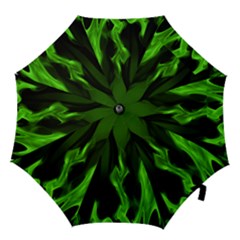 Smoke Flame Abstract Green Hook Handle Umbrellas (small)