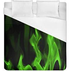 Smoke Flame Abstract Green Duvet Cover (king Size)