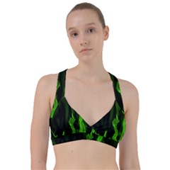 Smoke Flame Abstract Green Sweetheart Sports Bra