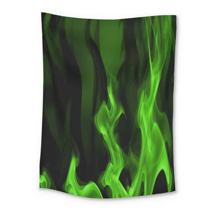 Smoke Flame Abstract Green Medium Tapestry