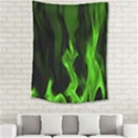 Smoke Flame Abstract Green Medium Tapestry View2