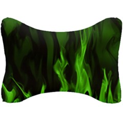 Smoke Flame Abstract Green Seat Head Rest Cushion by HermanTelo