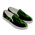 Smoke Flame Abstract Green Women s Canvas Slip Ons View3