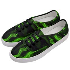 Smoke Flame Abstract Green Women s Classic Low Top Sneakers